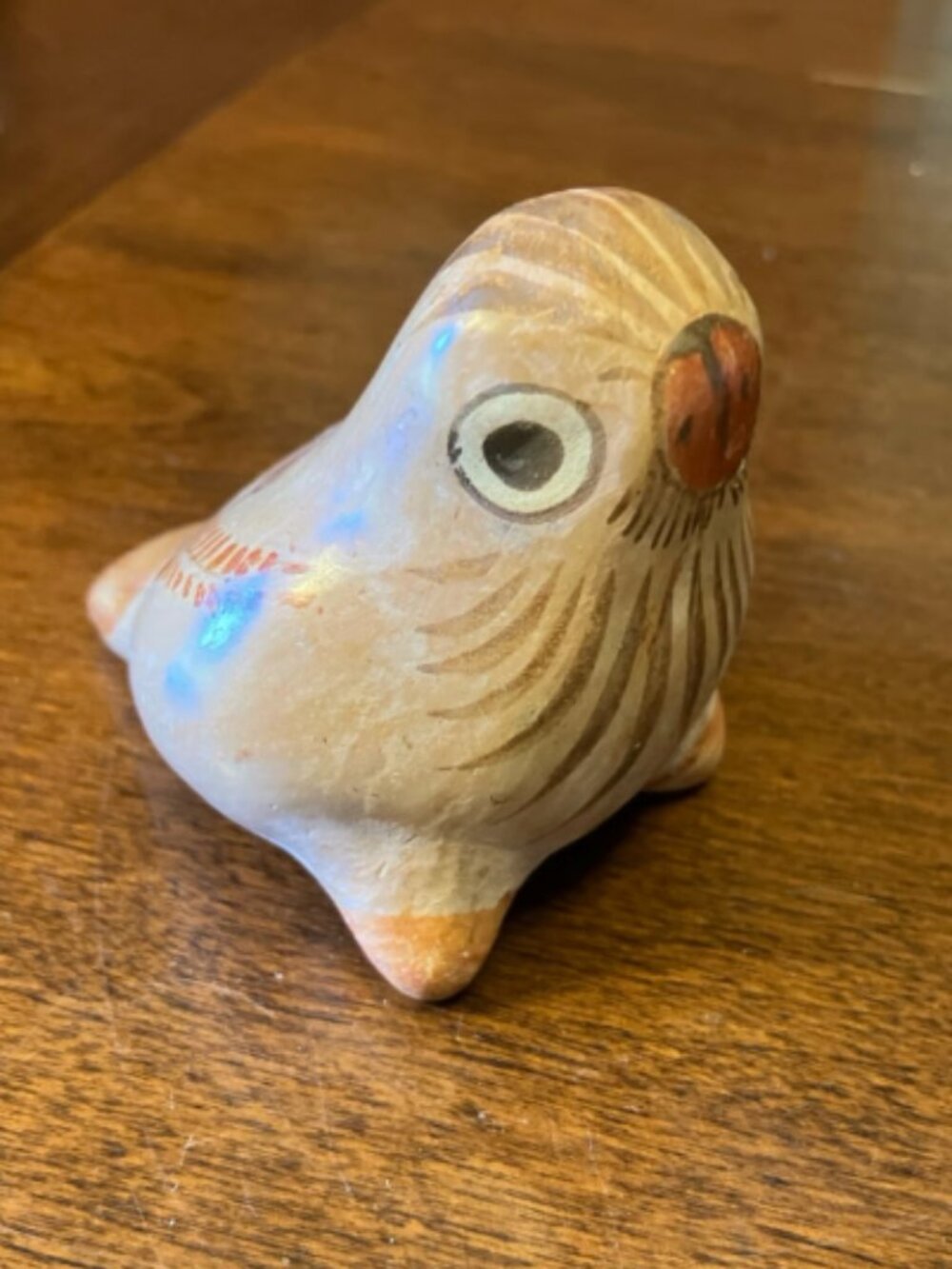 Vintage Mexican Pottery Bird Figurine Handcrafted Folk Art